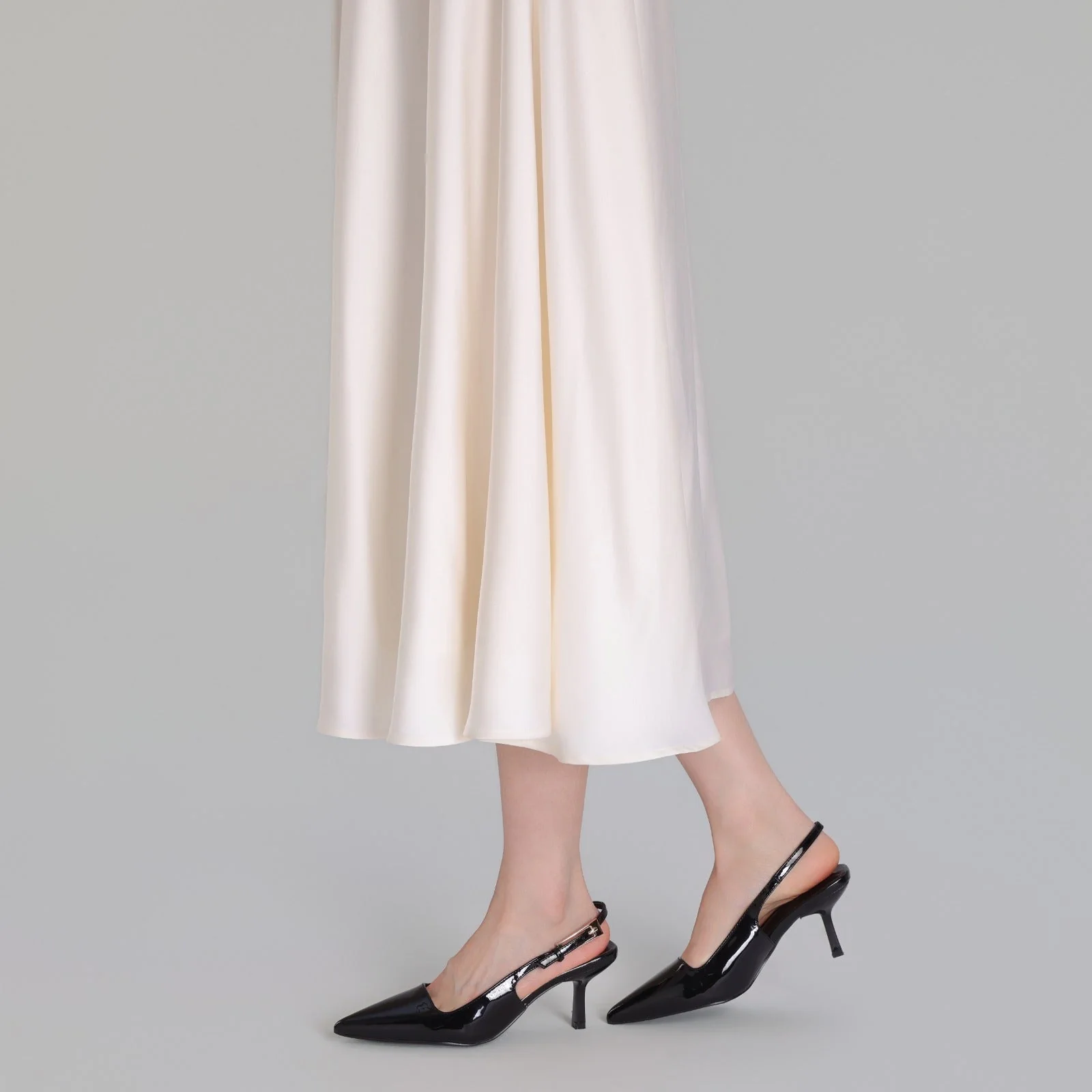 Black Patent Slingback Heels - Image 2