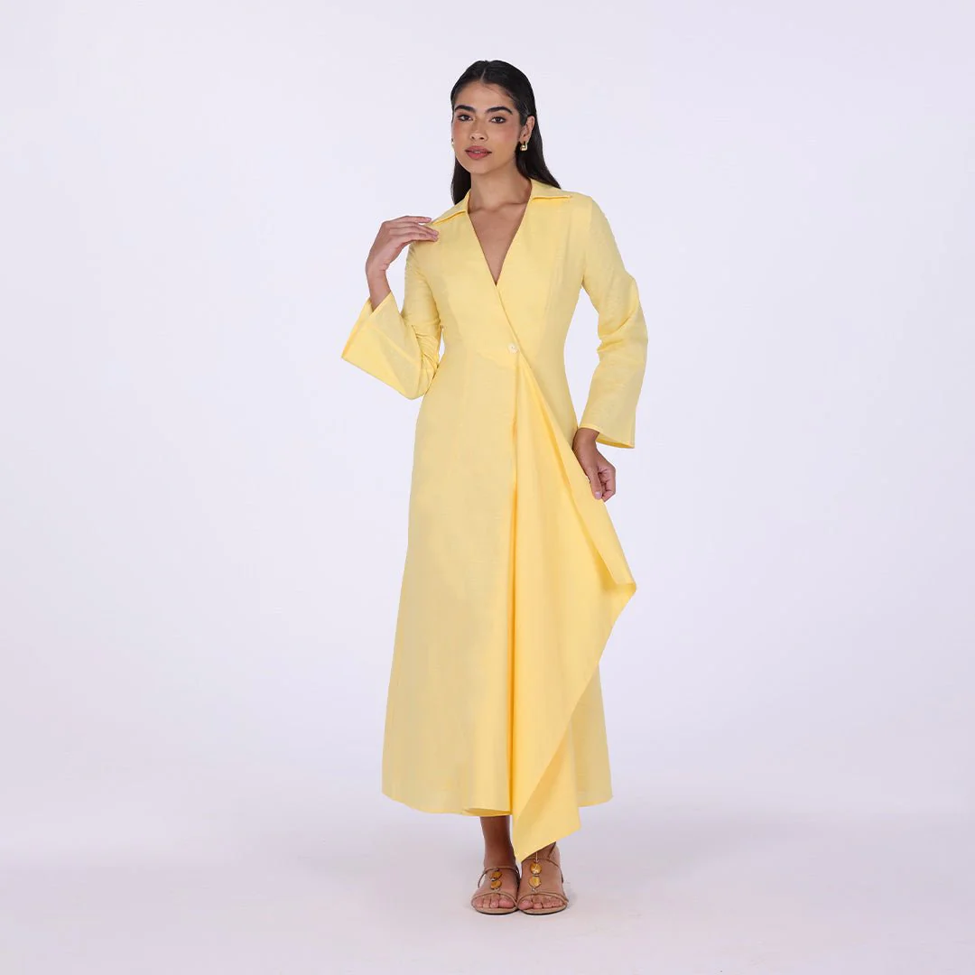 Buttoned Wrap Shirt Dress - Image 2