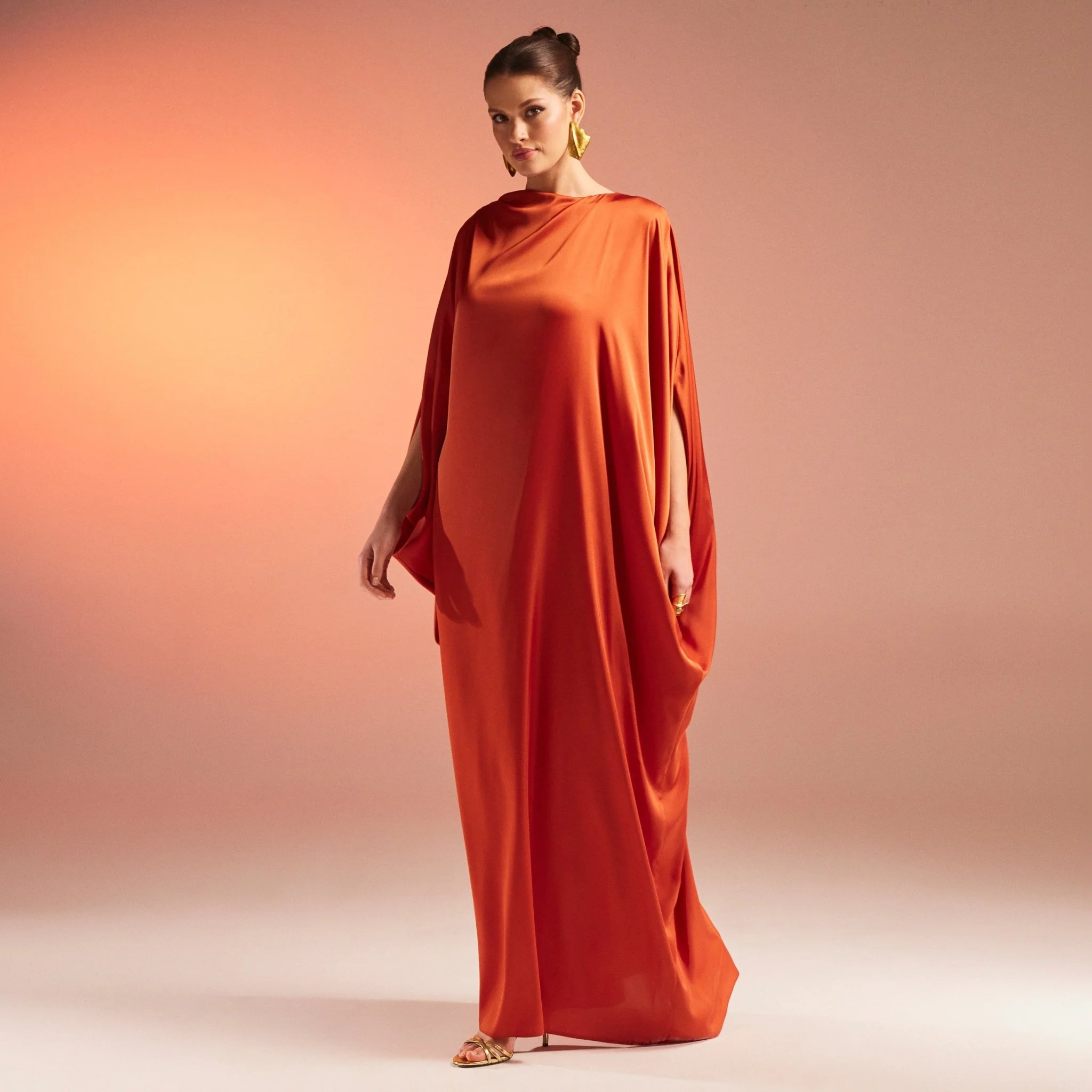 Silky Satin Maxi Kaftan