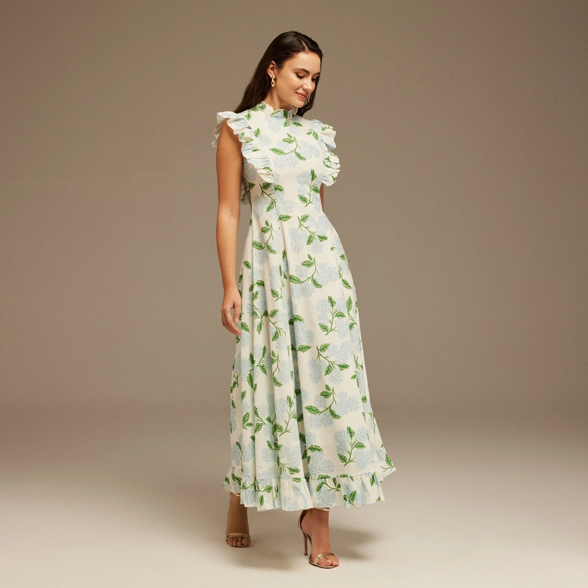 Cap Sleeve Printed Midi Dress - Image 2