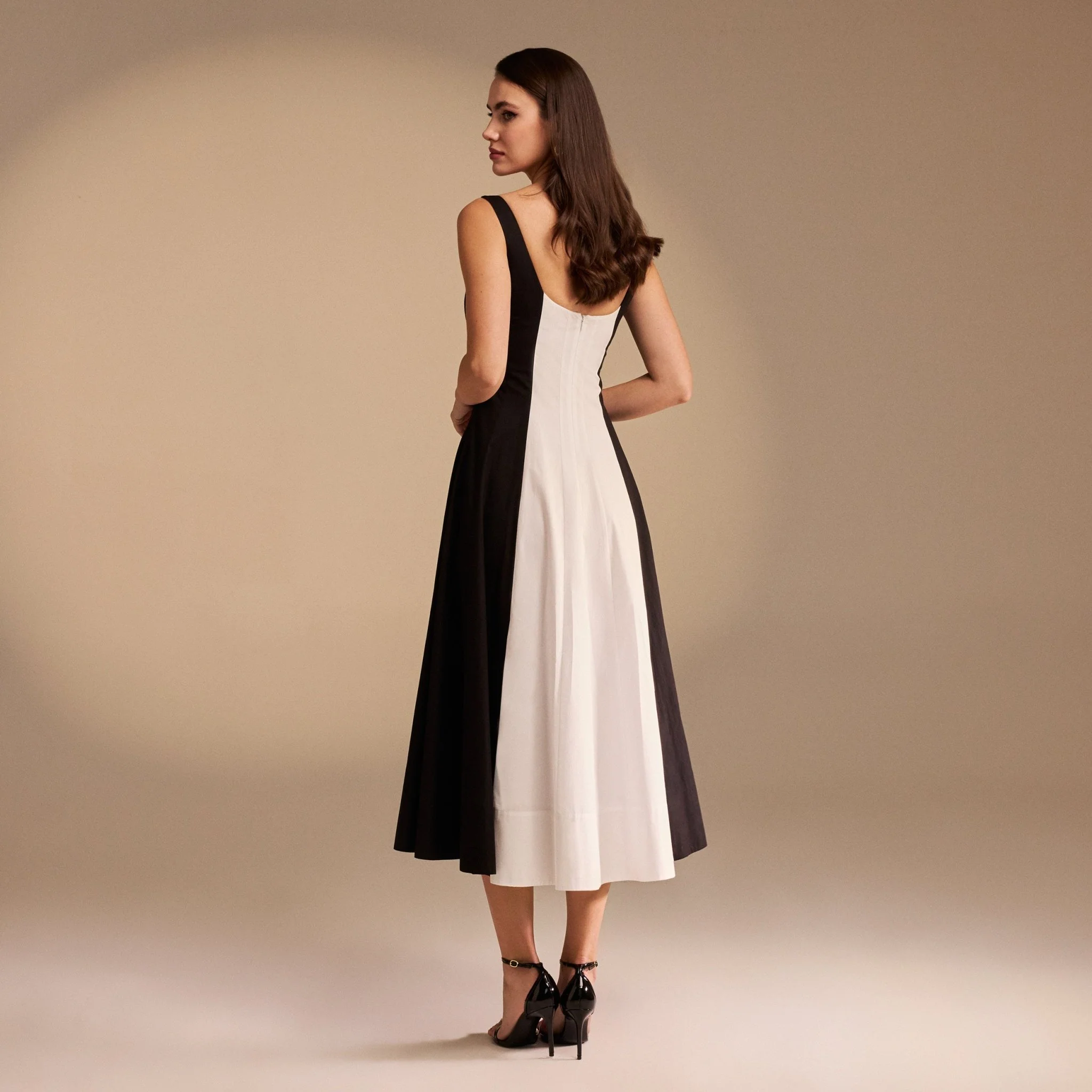 Fitted Waist midi A-line dress - Image 2