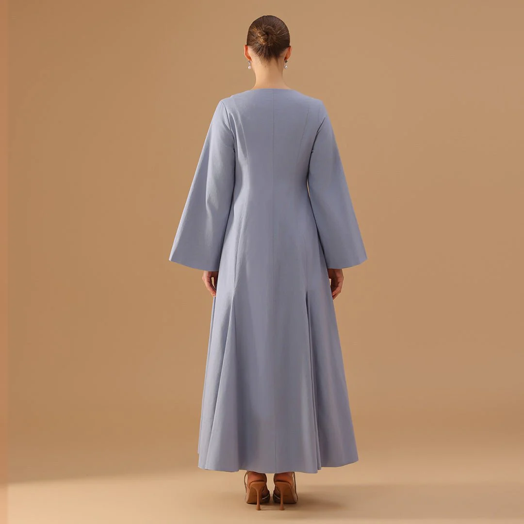 Light Blue Flared A-Line with Matching Slip Dress - Image 4