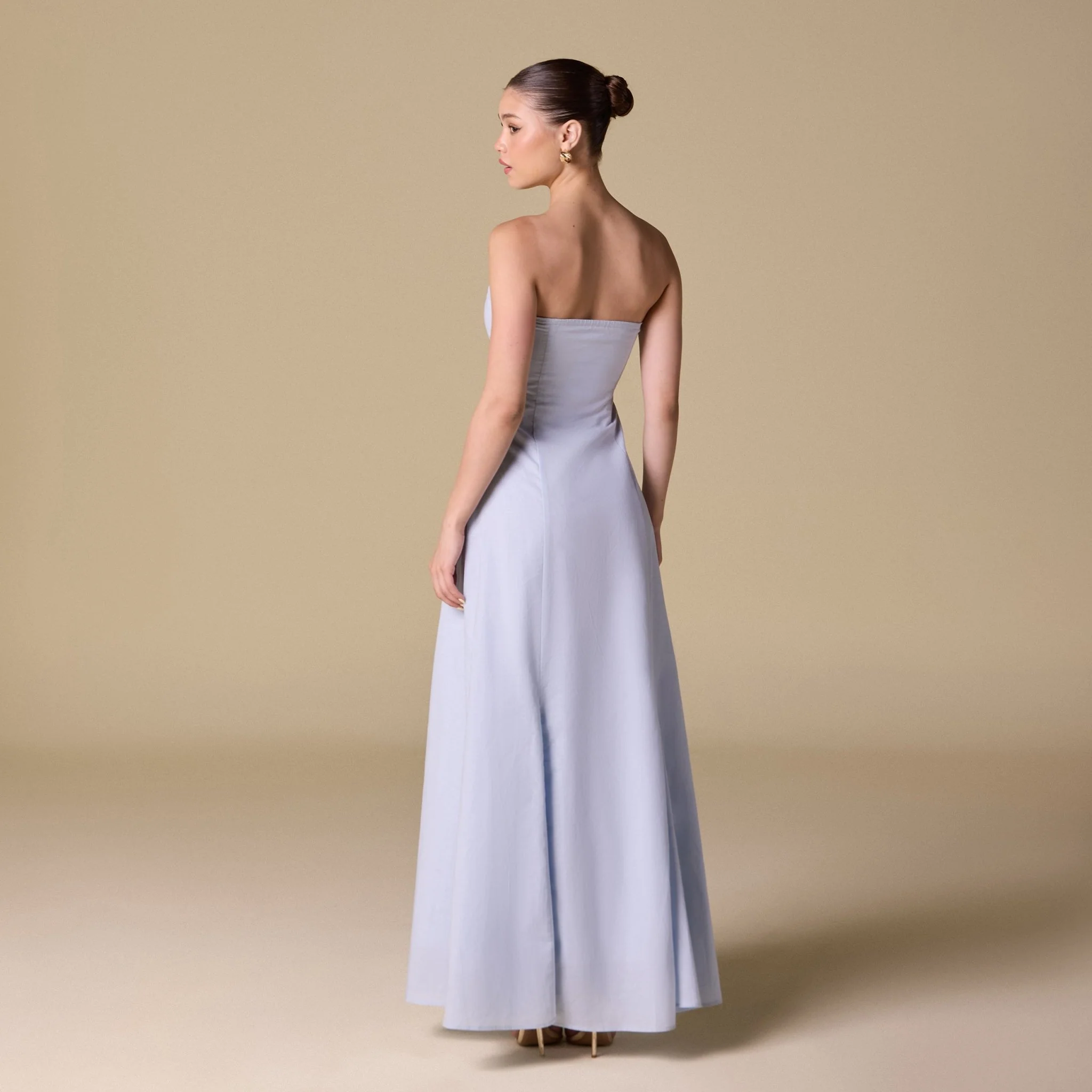 Flared A-Line Dress with Gifted Gathered Off-Shoulder Top - Image 4