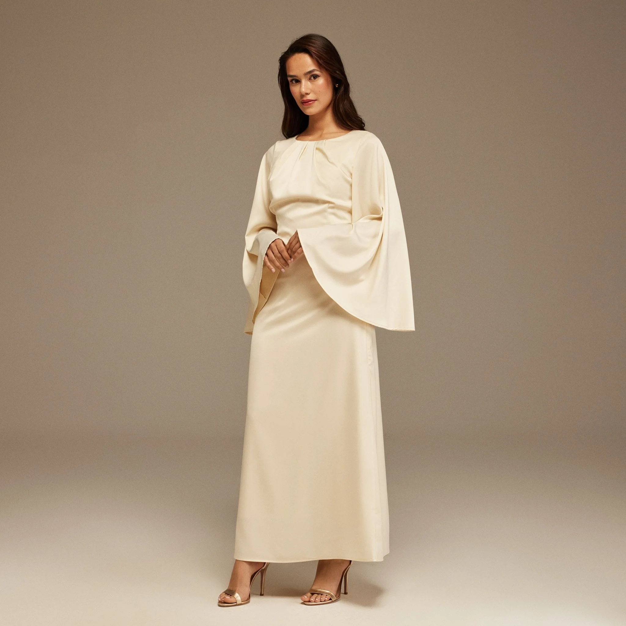Flowy sleeves Ankle Length Dress - Image 2
