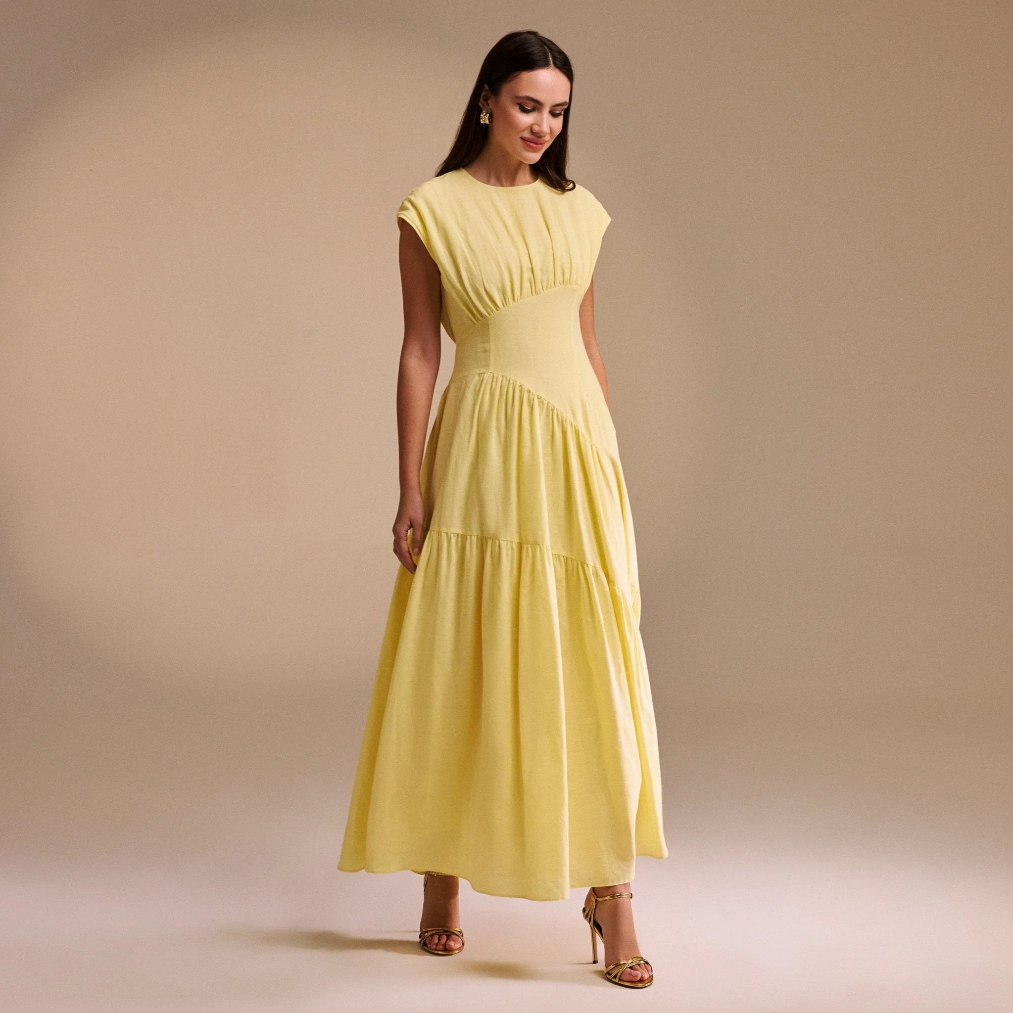Gathered Waist A-Line Maxi Dress - Image 2