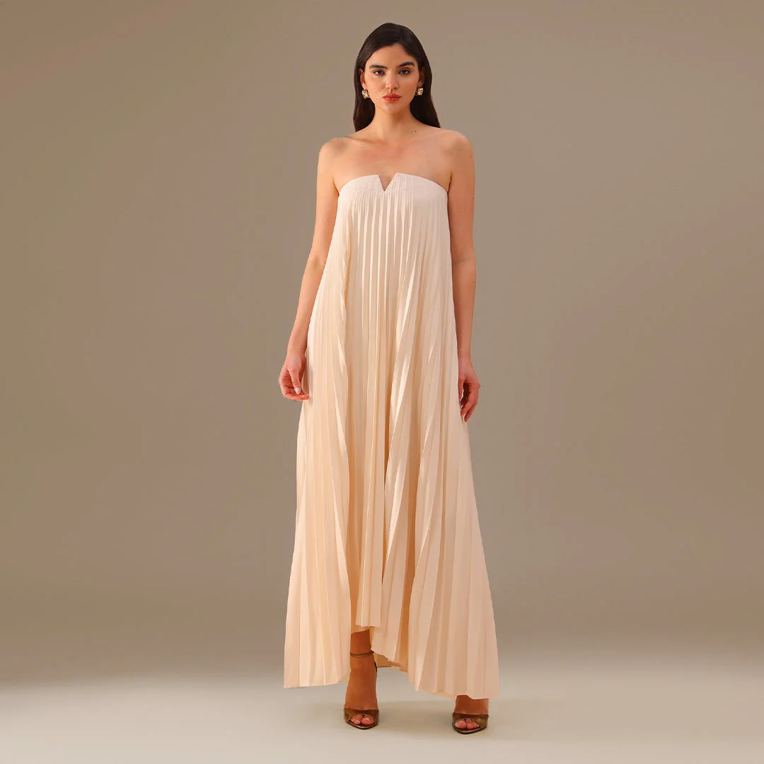 Ivory Off-Shoulder Aline Gown