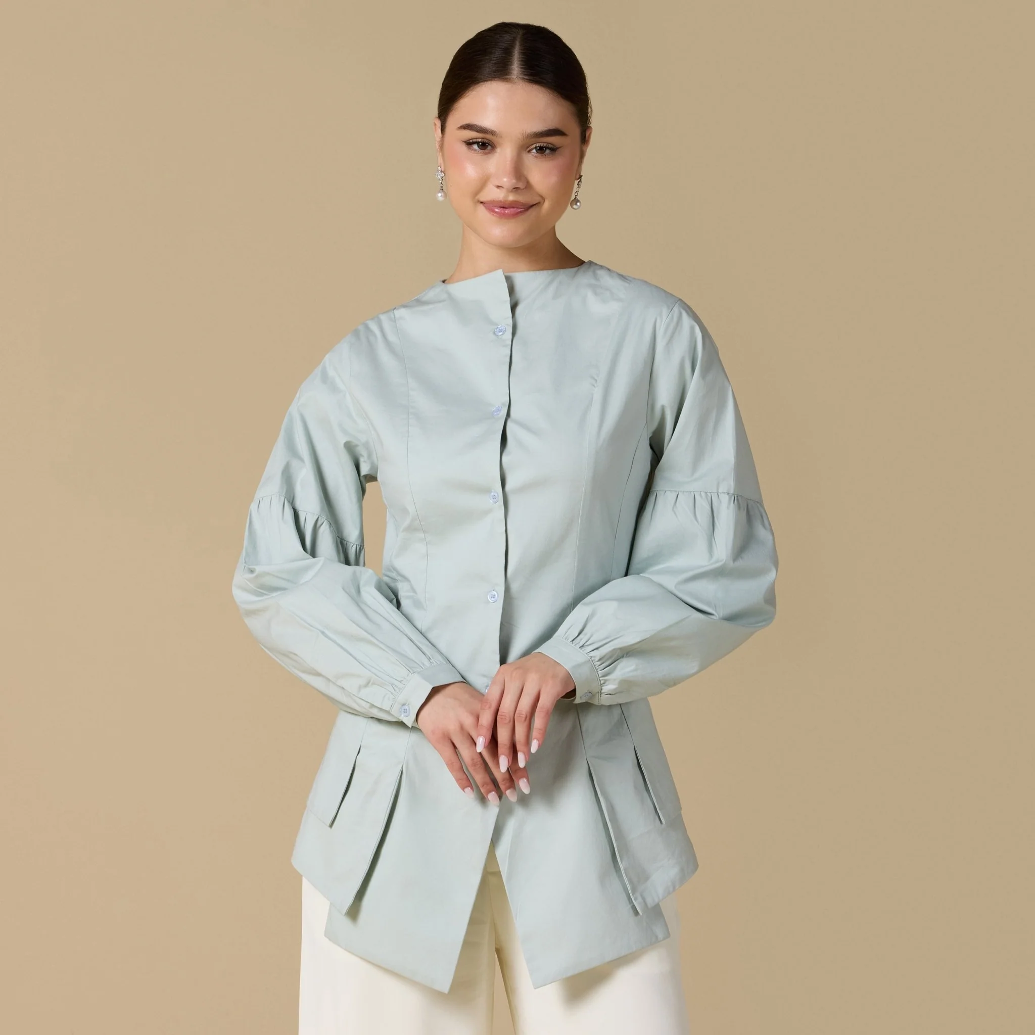 Long sleeve ruffled shirt
