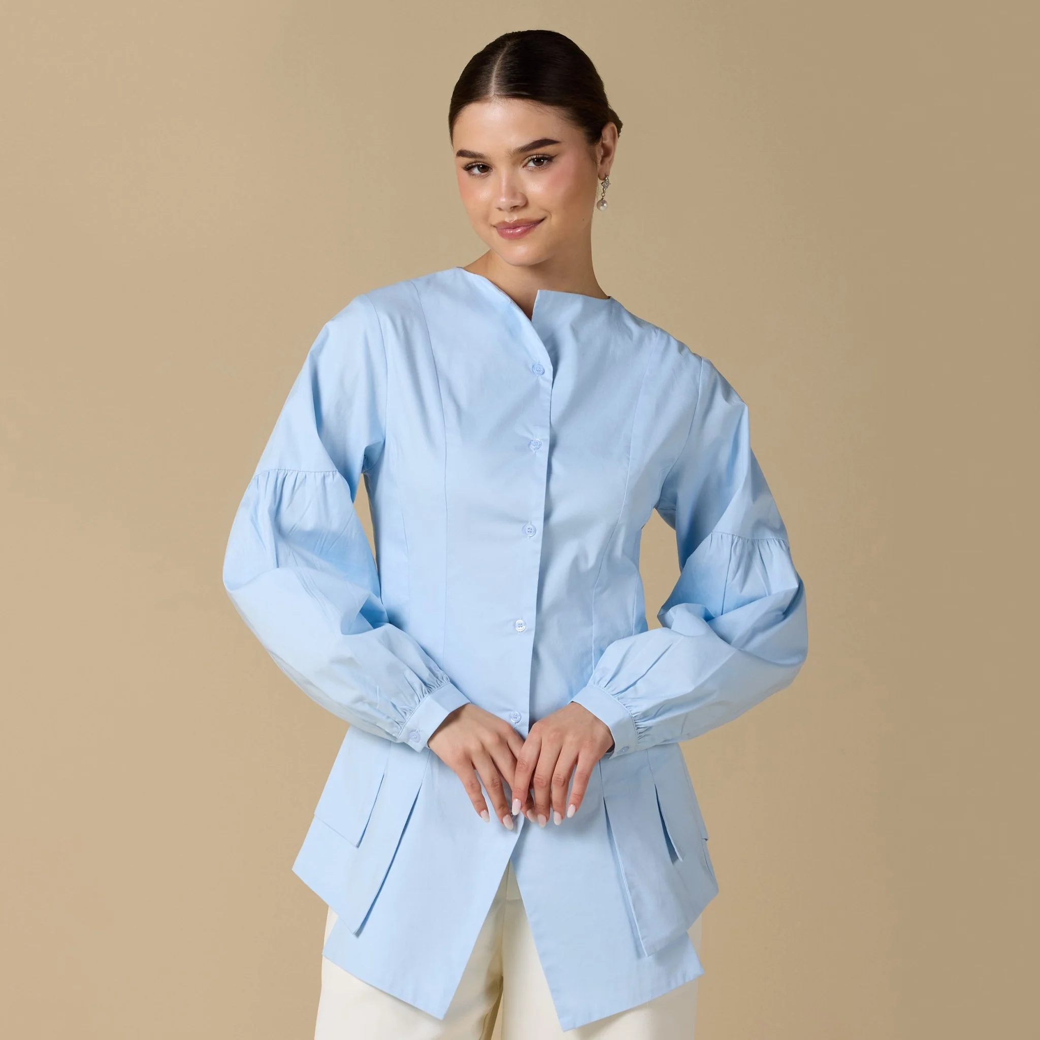 Long sleeve ruffled shirt - Image 3