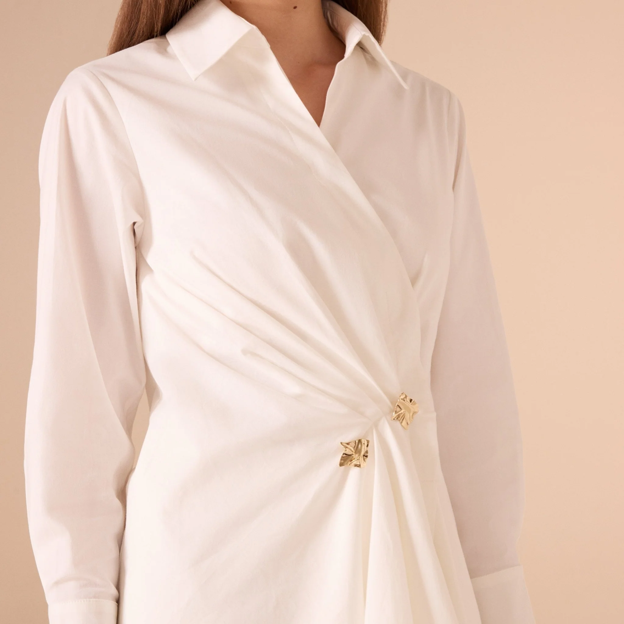 Long Sleeve Poplin Wrap Shirt - Image 2