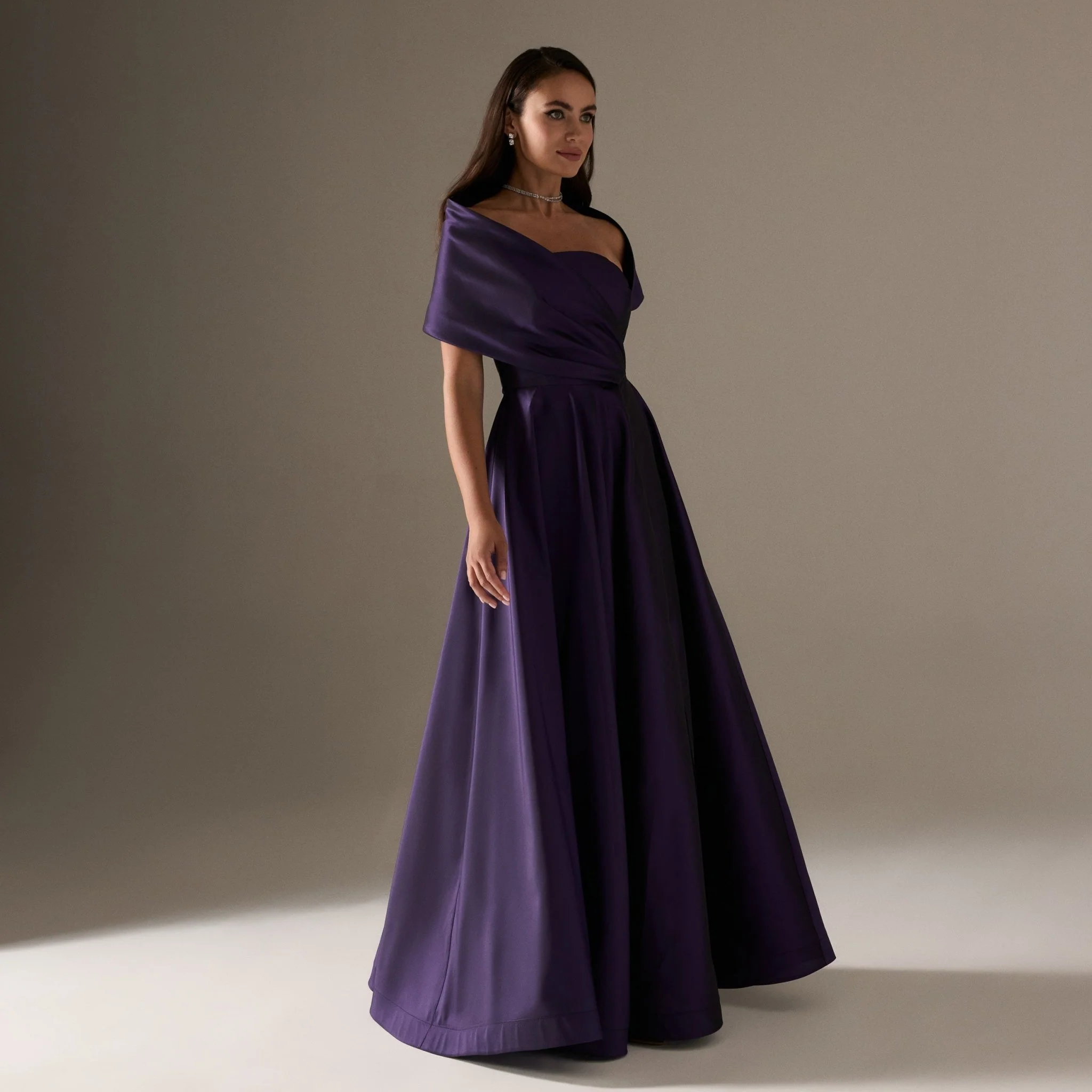 Off Shoulder Taffeta Maxi Dress - Image 2