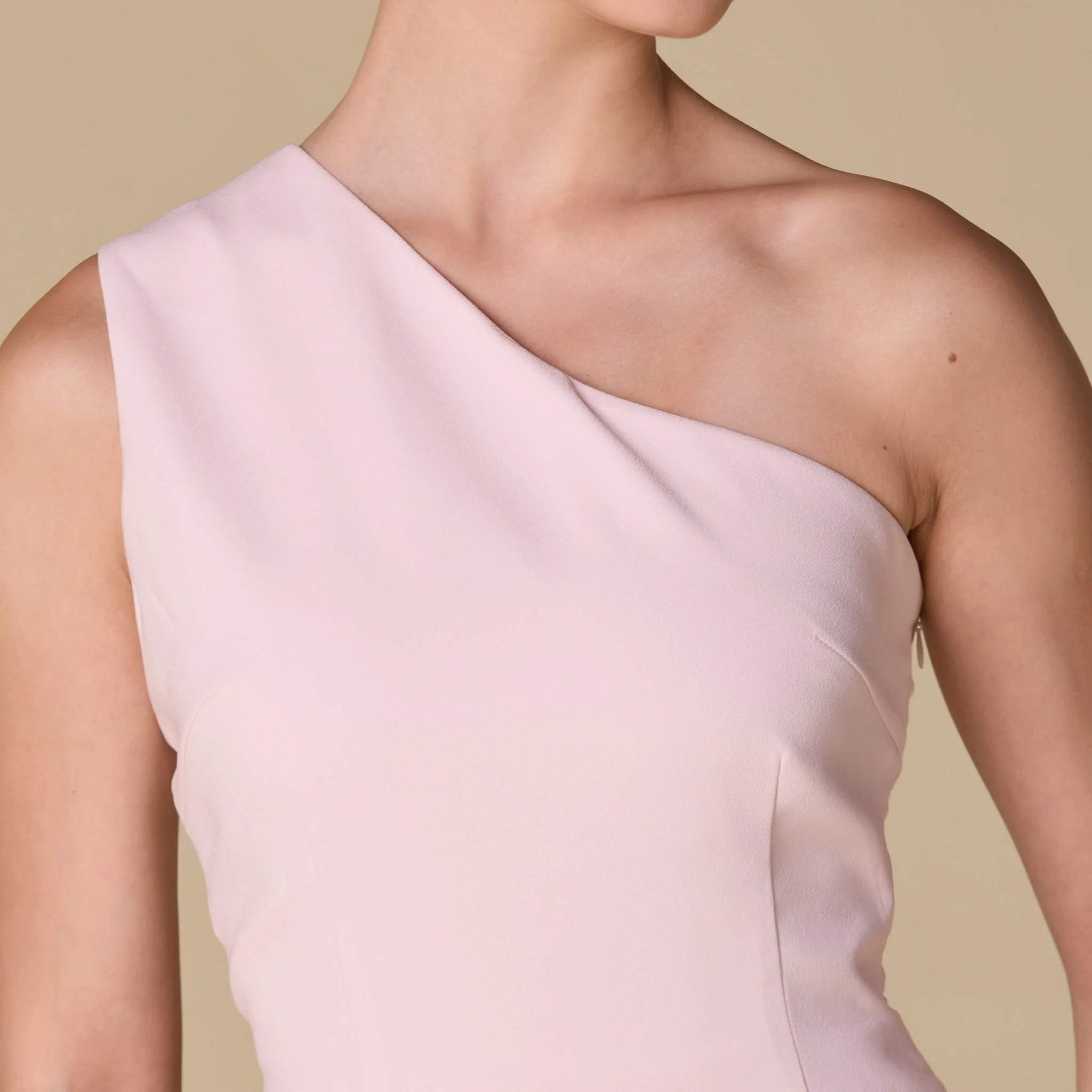 One Shoulder Crepe Midi Dress - Image 3