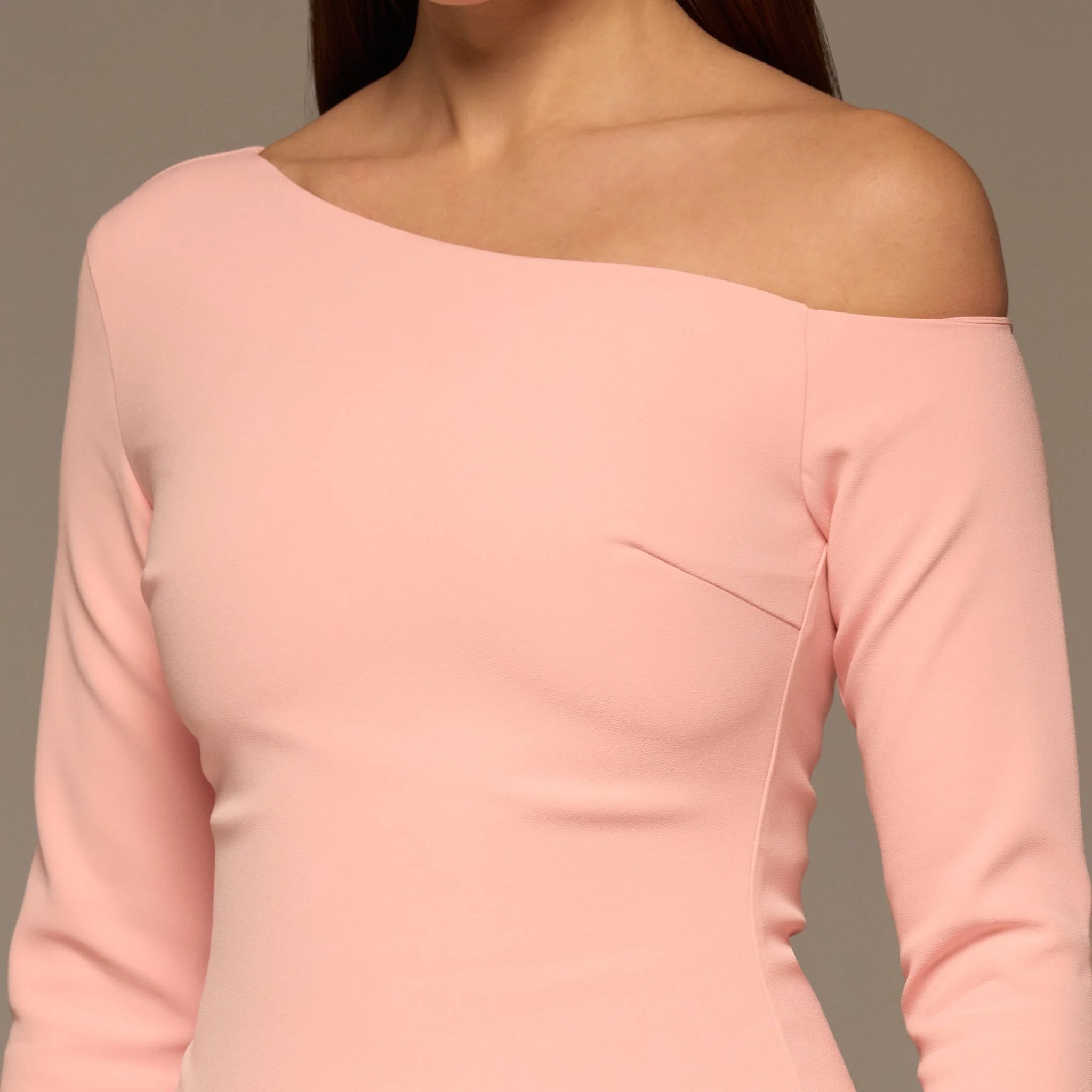 Pink Ruched Long Sleeve Jersey Maxi Dress - Image 3
