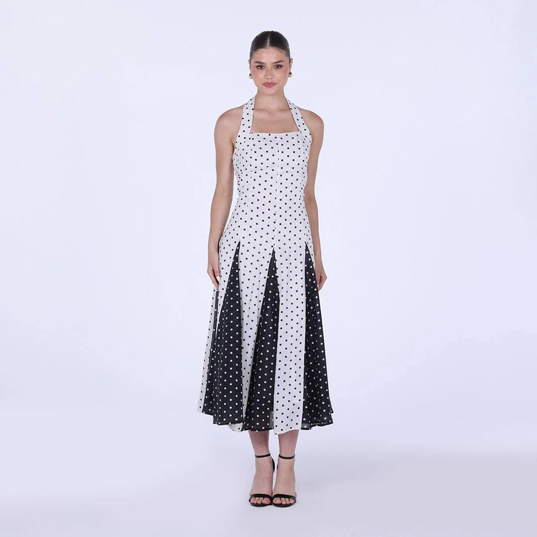 Polka Dot Flared Maxi Dress - Image 2