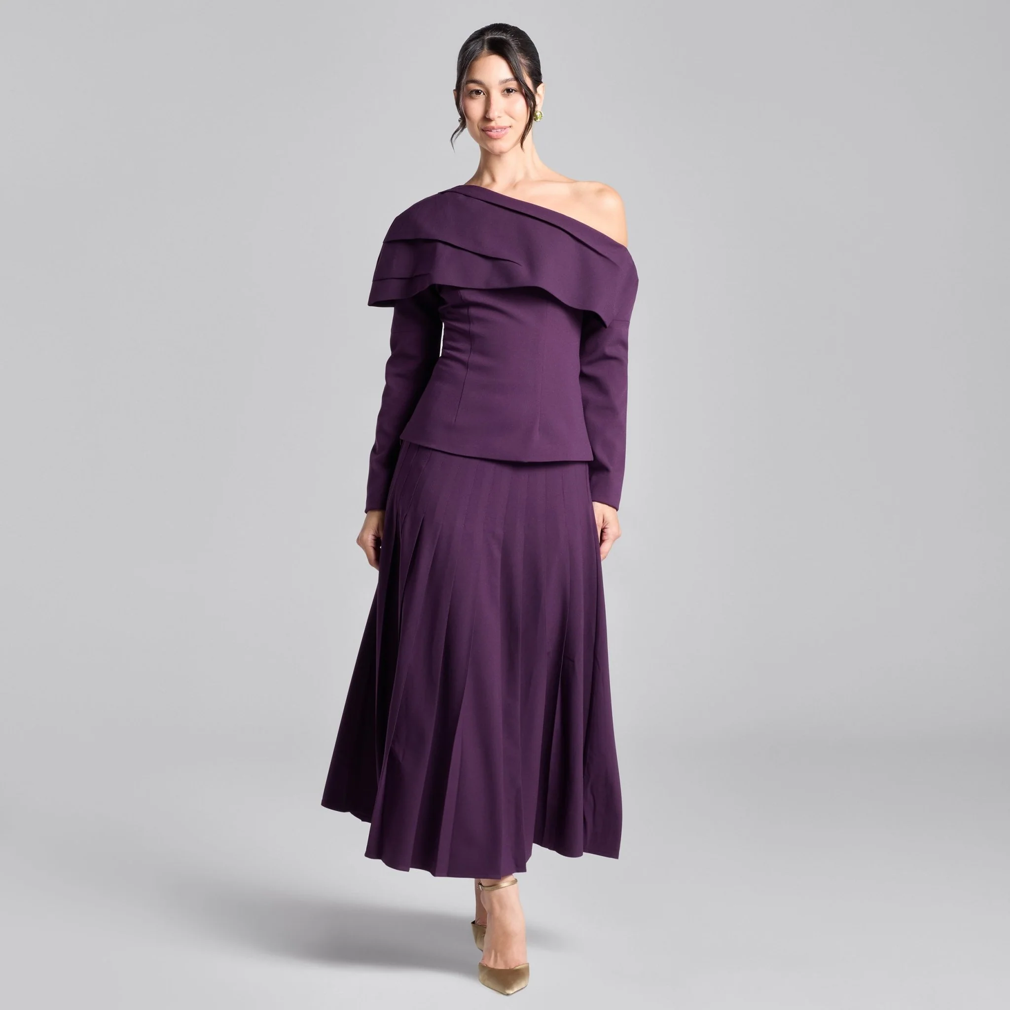 Purple Dropped Shoulder Long Sleeve Top - Image 2