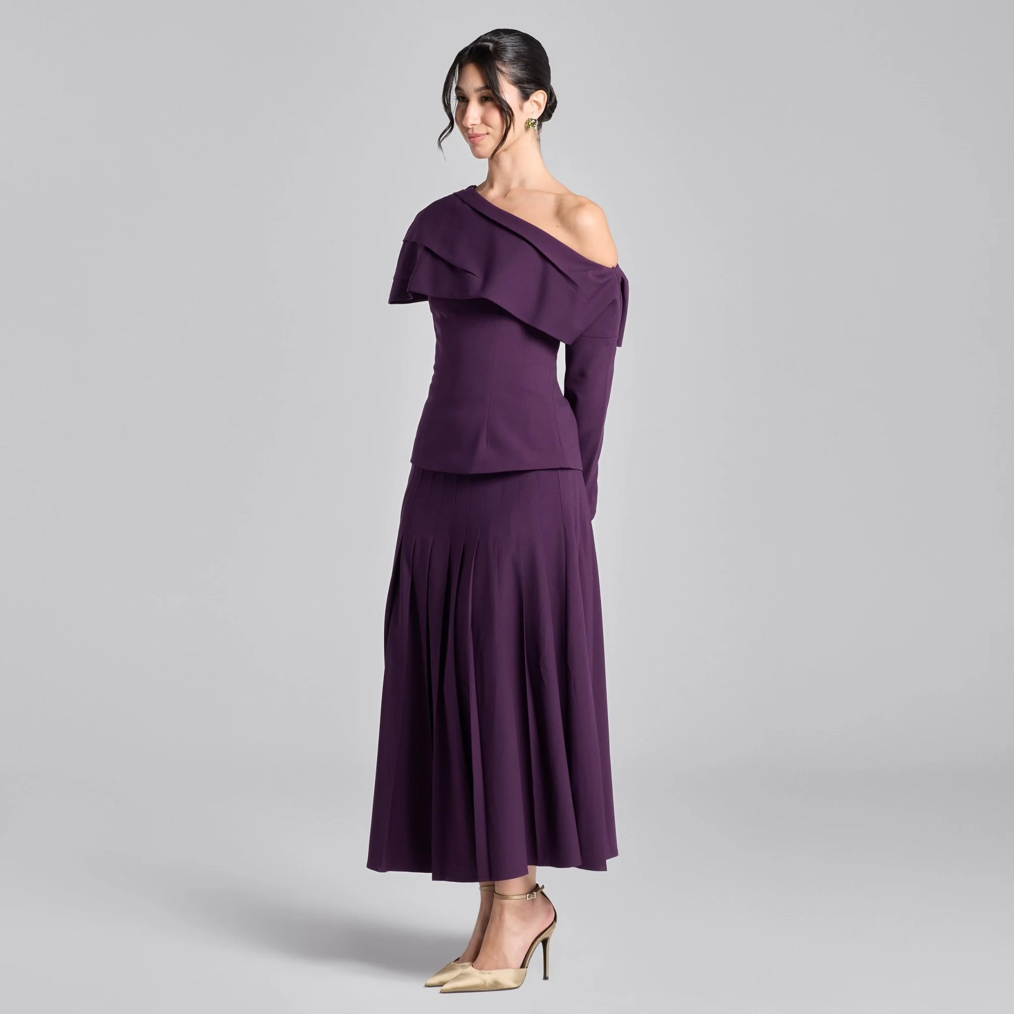 Purple Dropped Shoulder Long Sleeve Top - Image 4