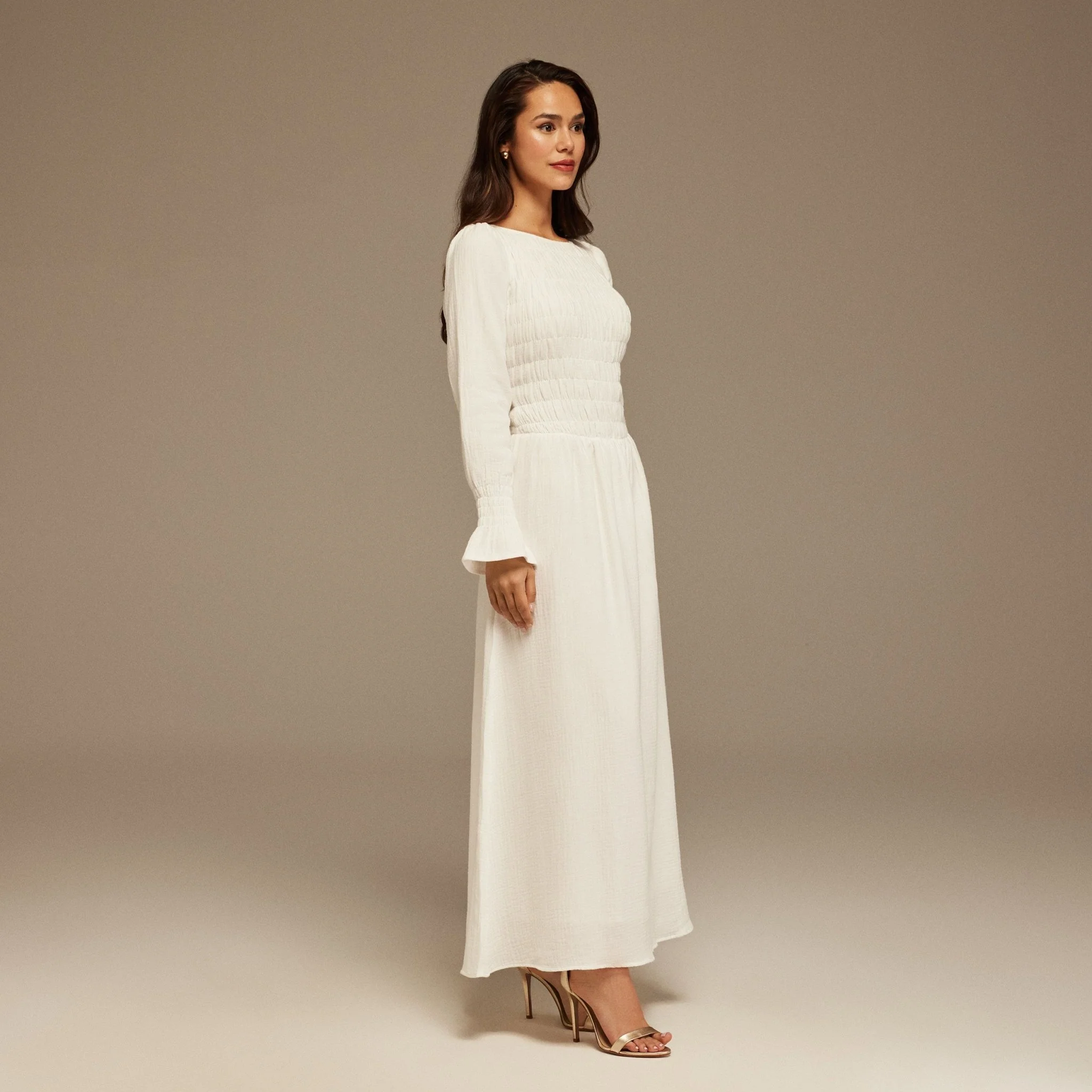 Ruched Turtle Neck Maxi Dress - Image 2