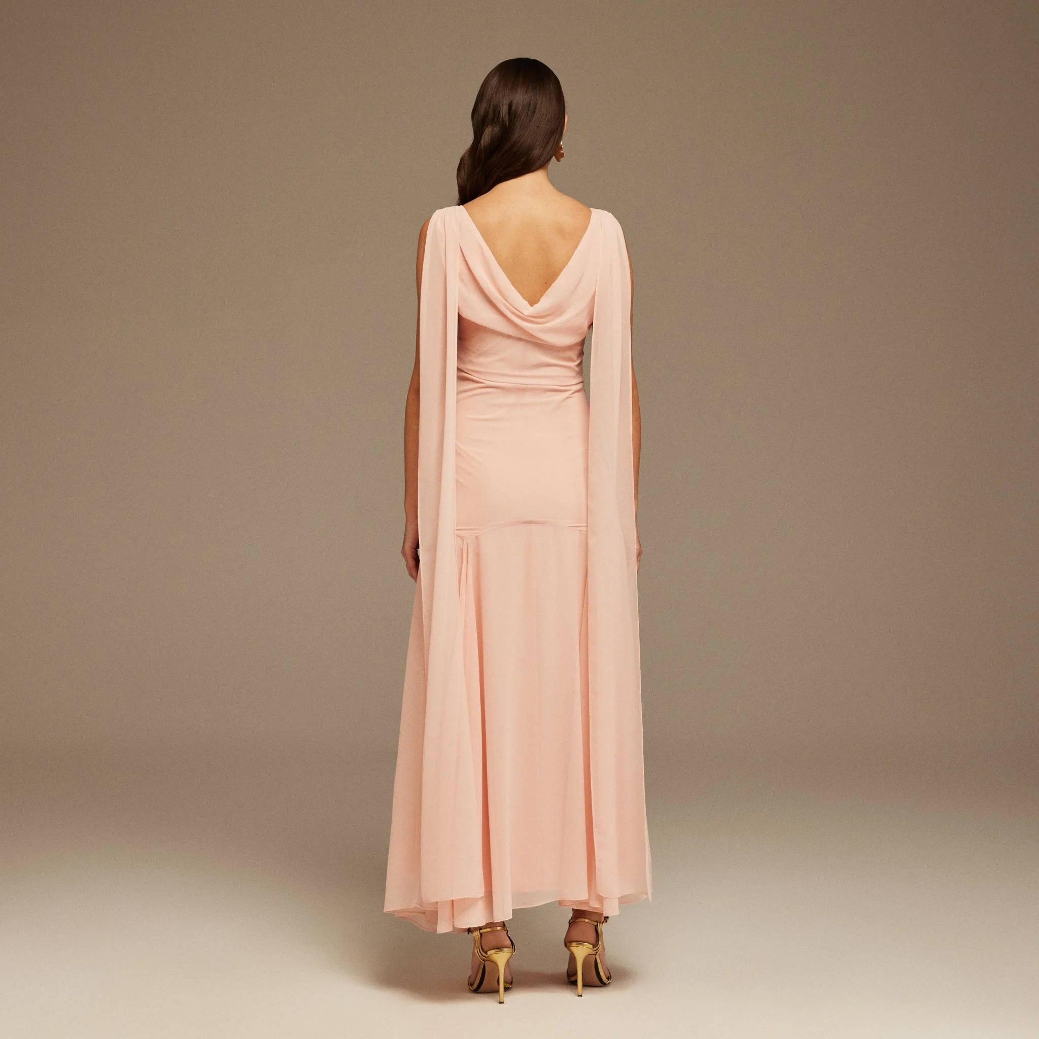 Pink Sleeveless Chiffon Maxi Dress with embroidery - Image 4