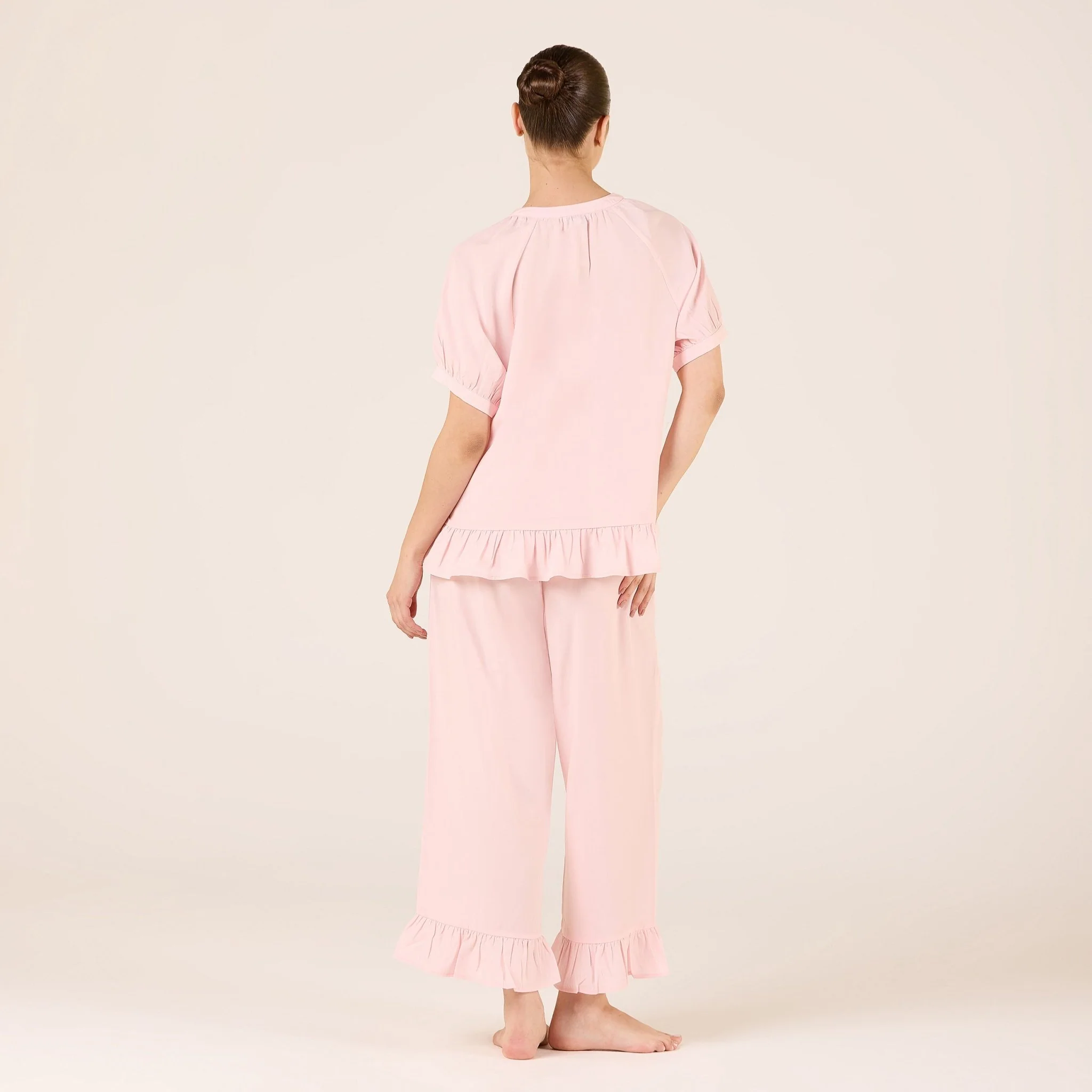 Tencel Plaid Elastic Waist Pants - Image 5
