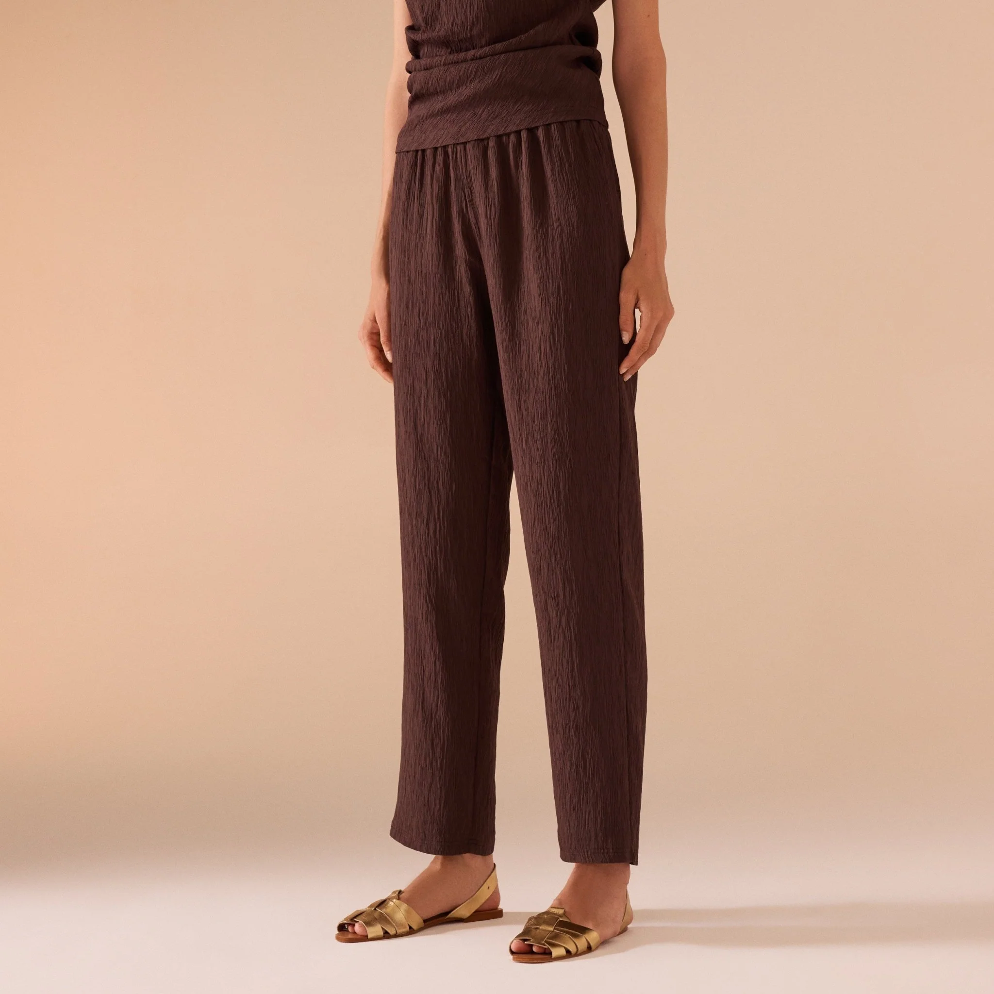 Textured Rayon Pants