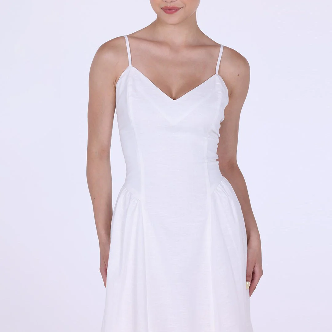 V-neckline Spaghetti Straps Midi Dress - Image 7