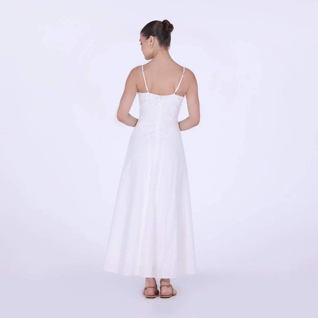 V-neckline Spaghetti Straps Midi Dress - Image 8