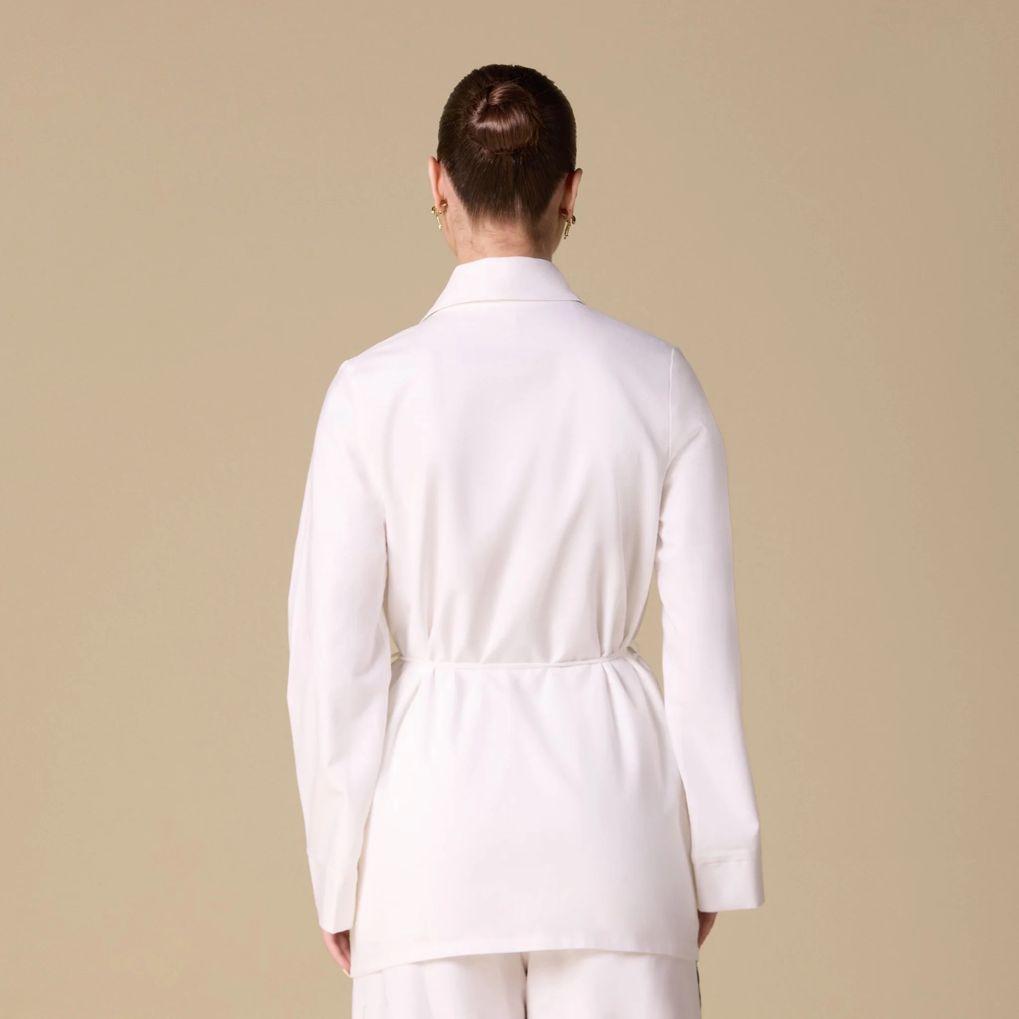 White Long wide sleeves Wrapped Top - Image 2