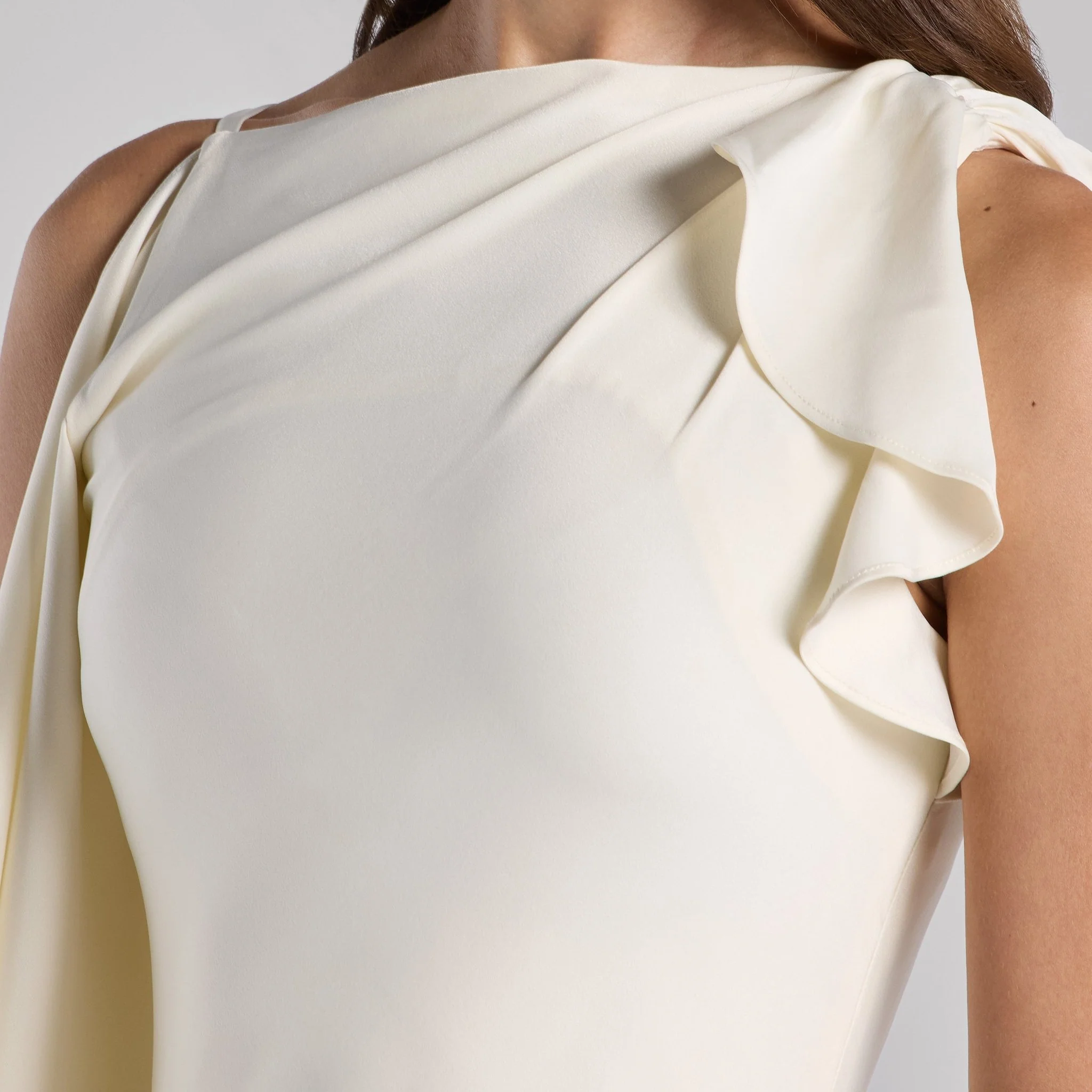 Cream Low Waist Satin Maxi Dress - Image 4